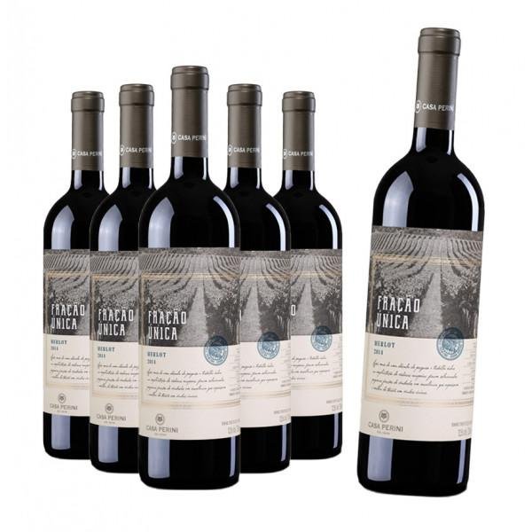 Pack 6 Vinhos Casa Perini Fração Única Merlot 750ml